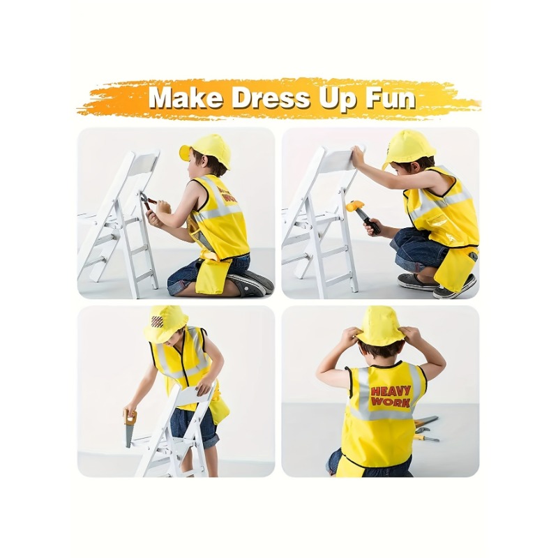 Disfraz de chaleco de trabajad - Tools Workshop For Kids reseña y precio