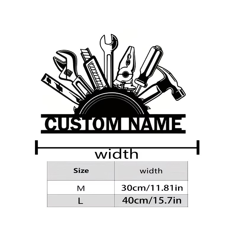 Arte de Pared de Metal Persona - Workshop Tools With Name reseña y precio